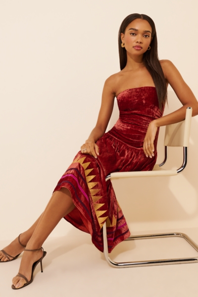 Velvet Strapless Mala Midi Dress | Nuuly
