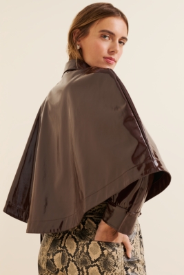 Glossy Poncho Jacket
