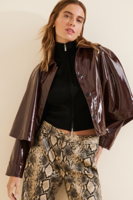 Glossy Poncho Jacket