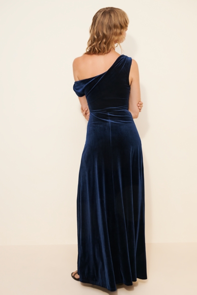 slim fit dress slacks Avec Les Filles Long-Sleeve Cutout Velvet Maxi Dress main image 0