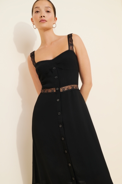 knee length dresses for ladies Reformation Delia Bow Midi Dress  katie + hubbell