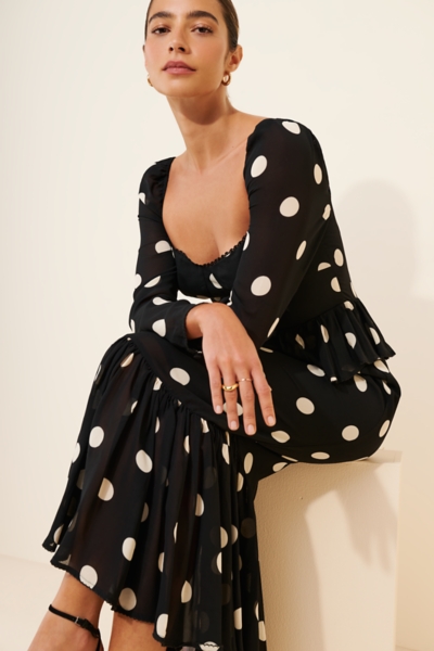 knee length dresses for ladies Reformation - Black Women Casual Dress main image 0