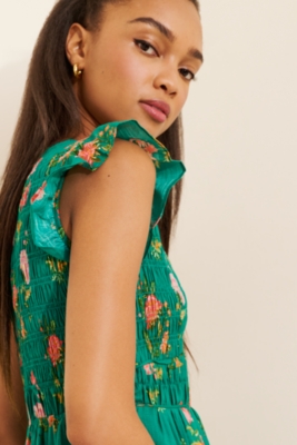Smocked Bodice Buttonfront Midi Dress | Nuuly