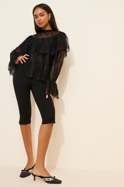 美品 Herlipto オフショル Ruffled Lace Blouse  M Frill See-Through Off-Shoulder Blouse (2024 2nd release) by