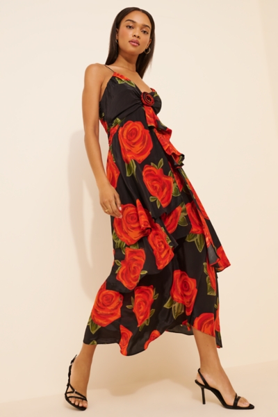 Latin Roses Flower Sleeveless Maxi Dress | Nuuly