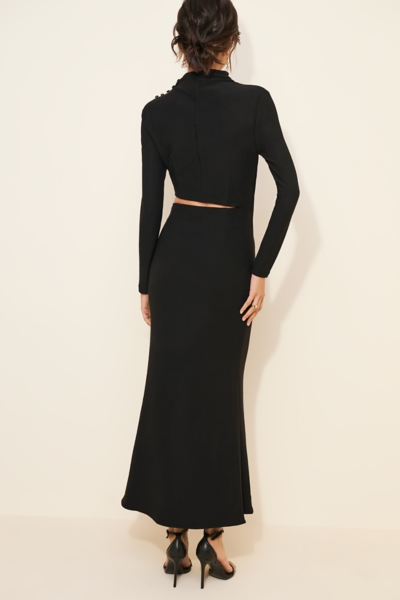 neriah maxi dress black Black Halo Neriah Gown in Brilliant Citrine
