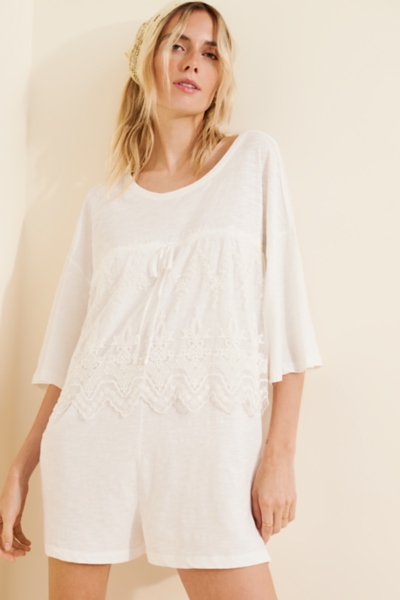Cotton Lace Twofer Romper | Nuuly
