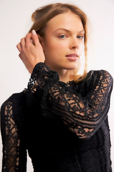 women celeste lace dress Celeste Crochet Blue Mini Dress