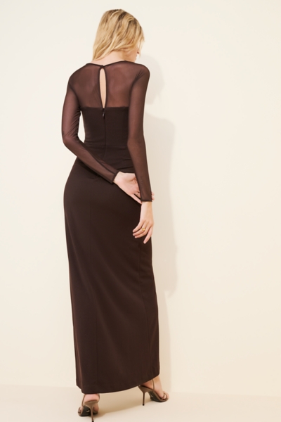 fitted lace wedding dress Black Floral Print Long Sheer Sleeve Short Dress main image 0