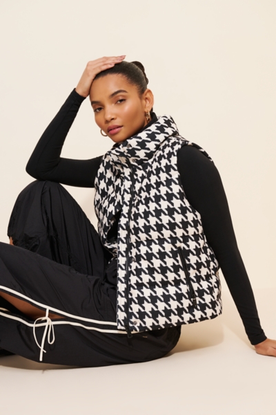 Wool Houndstooth Puffer Vest | Nuuly