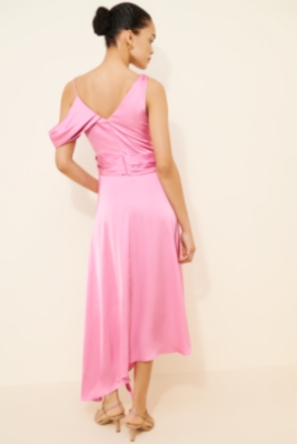 Asymmetrical Satin Slip Dress