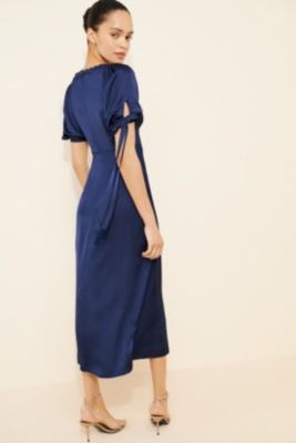 Short Sleeve Satin Slip Dress
