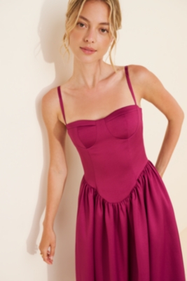 Drop Waist Fit And Flare Midi Dress