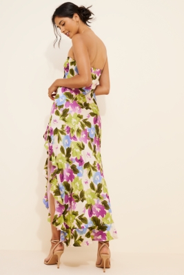 Strapless Floral Slip Maxi Dress