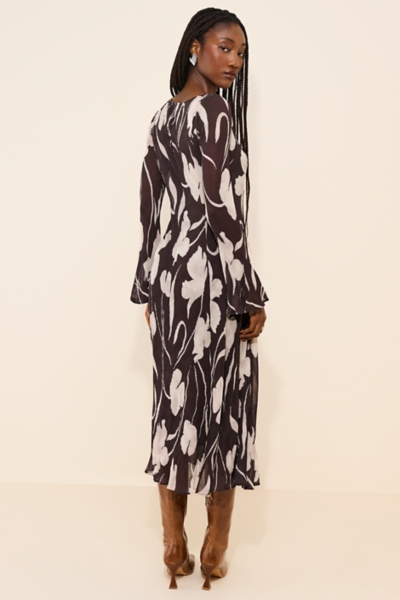 mari midi dress Mari Reversible Wrap Dress in Floral Linen, Natural Floral / Medium