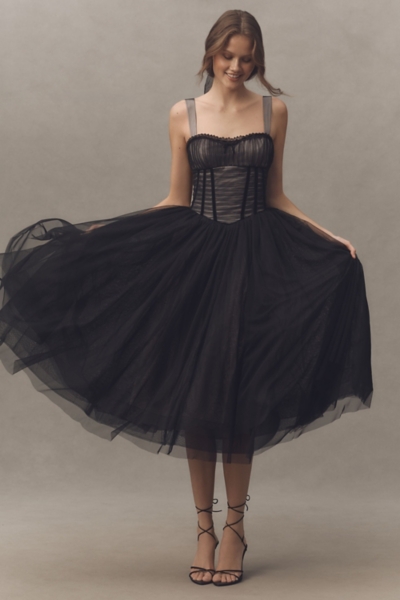 slim fit dress slacks Holiday Cheer Corset Flare Dress Black / M main image 0