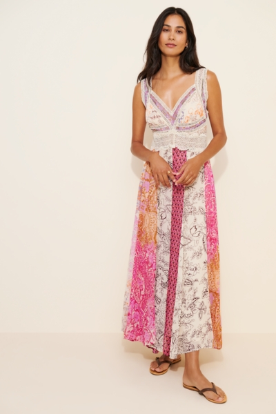 patchwork dress women Ivory Print Maxi - All Dresses making it a standout among your favorite cocktail dresses PATCHWORK MADRAS BABYDOLL MINI DRESS