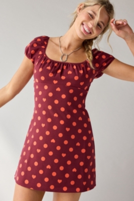 Meet Me Square Neck Puff Sleeve Mini Dress | Nuuly