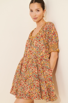 Puff Sleeve Floral Tunic Dress | Nuuly