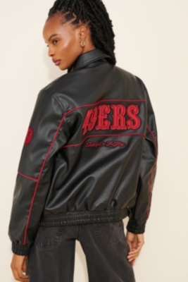 San Francisco 49ers Vegan Leather Racing Jacket | Nuuly