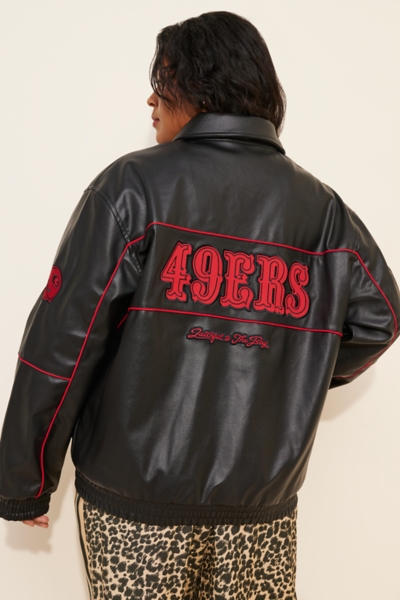  バイクジャケット San Francisco 49ers Vegan Leather Racing Jacket | Nuuly