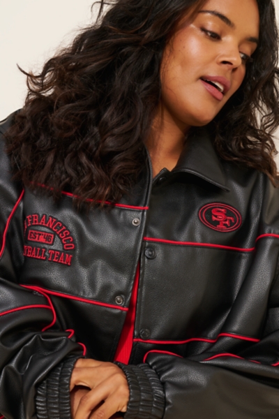 San Francisco 49ers Vegan Leather Racing Jacket | Nuuly