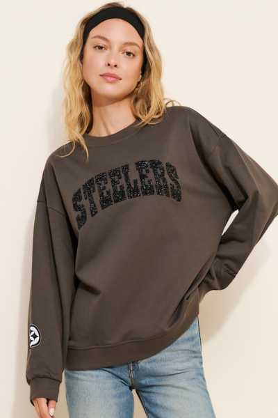 Pittsburgh Steelers Glitter Oversized Crewneck Swe | Nuuly