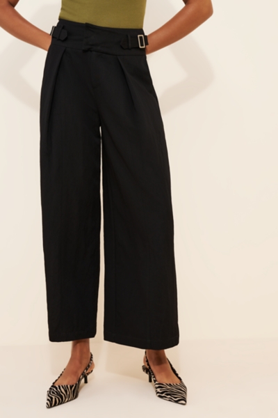High-Rise Wide-Leg Buckle Pants | Nuuly