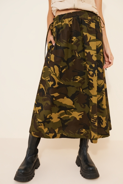 Toph Camo Midi Skirt | Nuuly