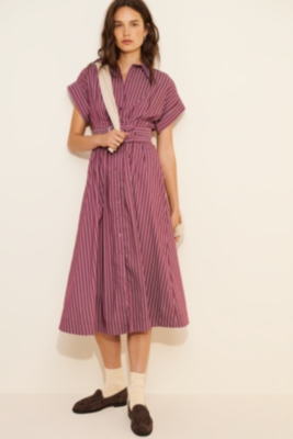 Checkered Knit Midi Dress