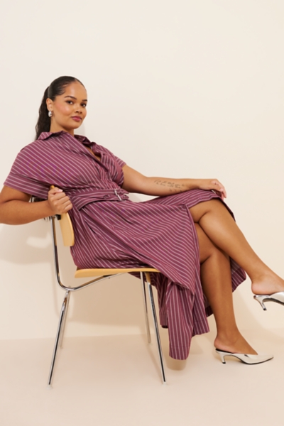 knee length dresses for ladies Tobi Plus Size White Long Sleeve Midaxi Dress– Hello Curve