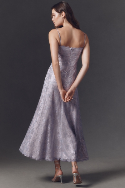 Metallic Lace Midi Dress | Nuuly