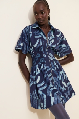 トップス mimi Felicia Short Sleeve Smocked Mini Dress in brown tulum | Ramy Brook