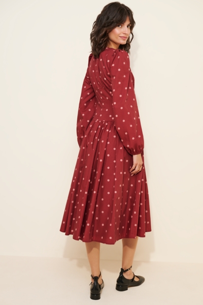 long sleeve drop waist midi dress Long Sleeve Drop Waist Dress