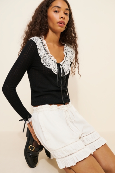 Lace Tie Knitted Top | Nuuly