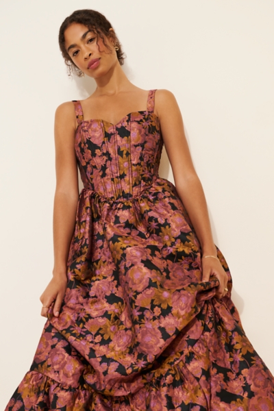 brocade maxi dress Brocade Maxi Dress  Olive Green