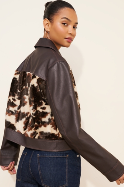 Yellowstone Cow Faux Fur Jacket | Nuuly