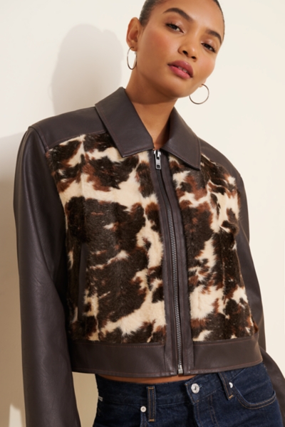 Yellowstone Cow Faux Fur Jacket | Nuuly