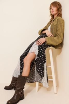 Mix-Print Polka-Dot Maxi Skirt | Nuuly