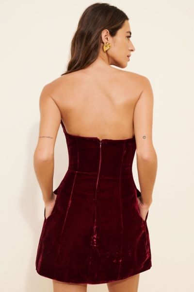 knee length dresses for ladies Roselyn Embroidered Mini Dress In Red main image 0