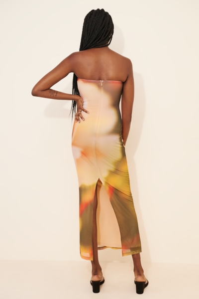 sheer bandeau maxi dress Aveta Bandeau Top Layered Sheer Maxi Dress Set  kalisa