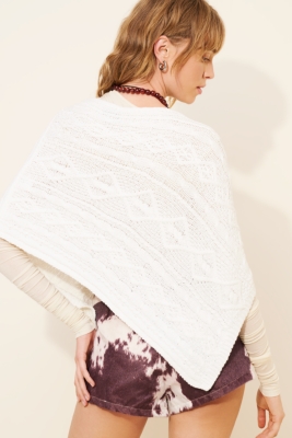 Aspen Cable Knit Poncho | Nuuly