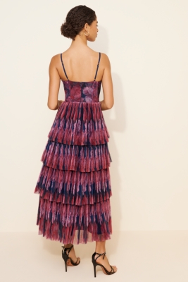 Tulle Print Maxi Dress