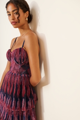 Tulle Print Maxi Dress