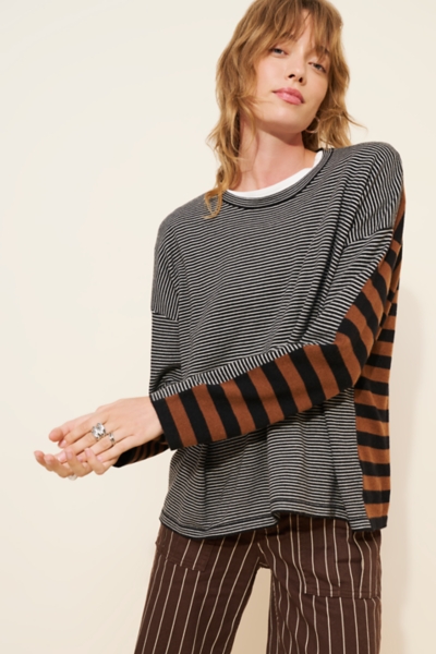 CONPE10 RETRO ND STRIPE × LUCKY SWALLOW Multi Stripe Drop Shoulder Sweater | Nuuly