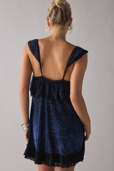 Sweet Dreaming Burnout Velvet Lace Trim Babydoll M | Nuuly