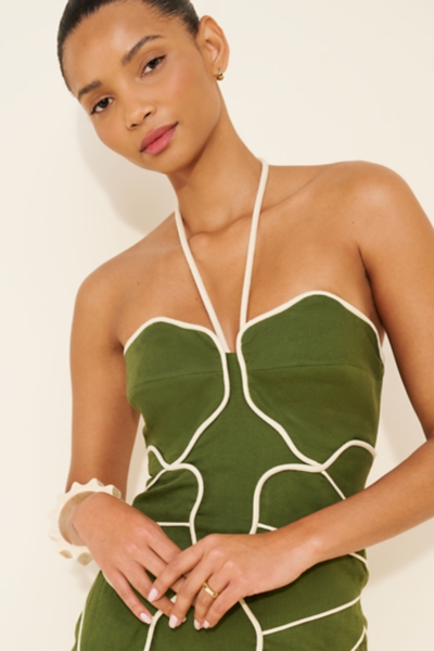 Linen Blend Wavy Cutouts Mini Dress | Nuuly