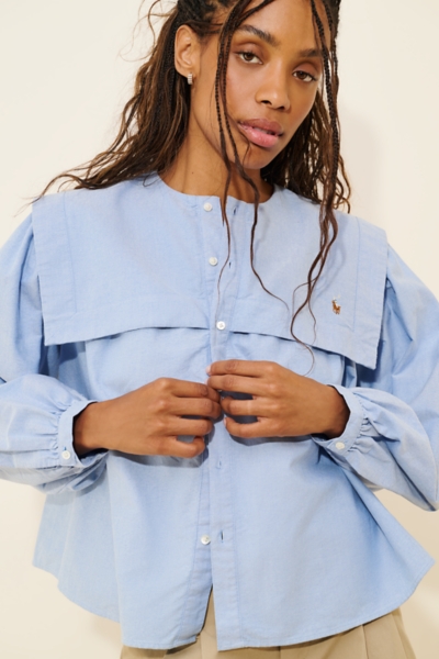 Long Sleeve Collared Oxford Blouse | Nuuly