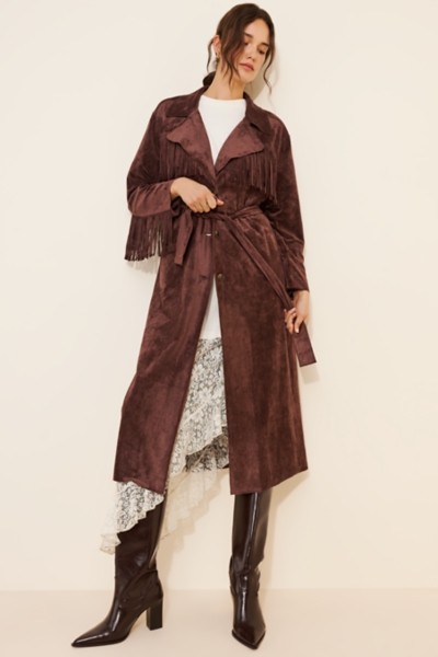 Hot Fudge Fringe Trench Coat | Nuuly