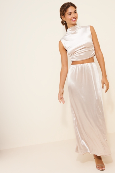 Oyster Velvet Slip Skirt | Nuuly